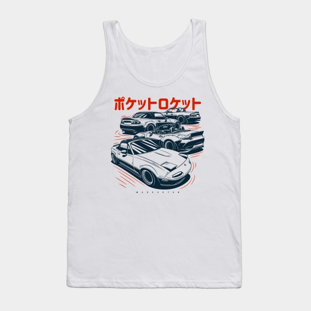 MX5 Miata Roadster crew Tank Top by Markaryan